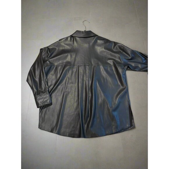 Zara Oversized Faux Leather Shirt Jacket - Picture 5 of 5
